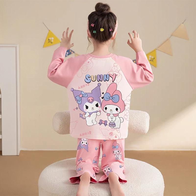 Girls' Cute Cartoon Long-Sleeve Pajama Set for Spring, Autumn, Winter 2026