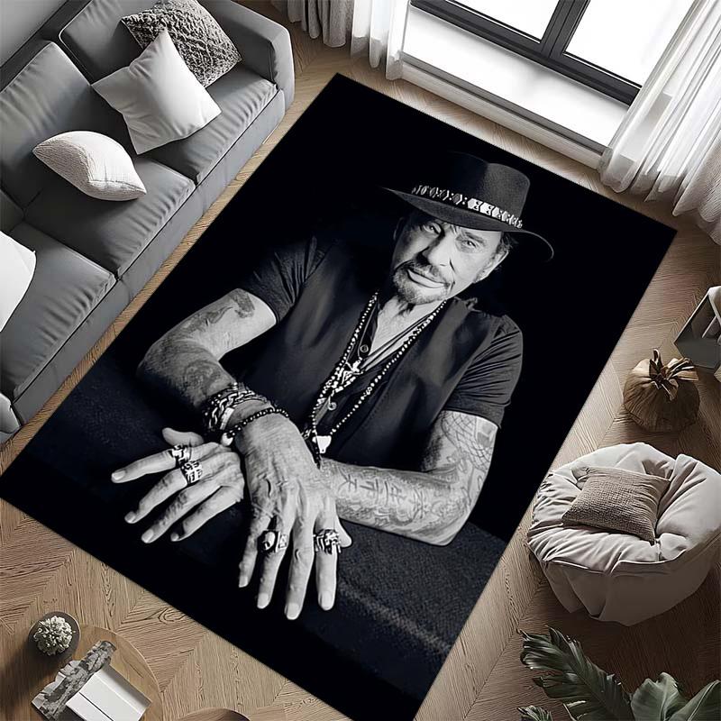 Rock Legend Johnny Halliday carpet Suitable for all seasons Home Decor Doormat Office chair cushion Protective pad