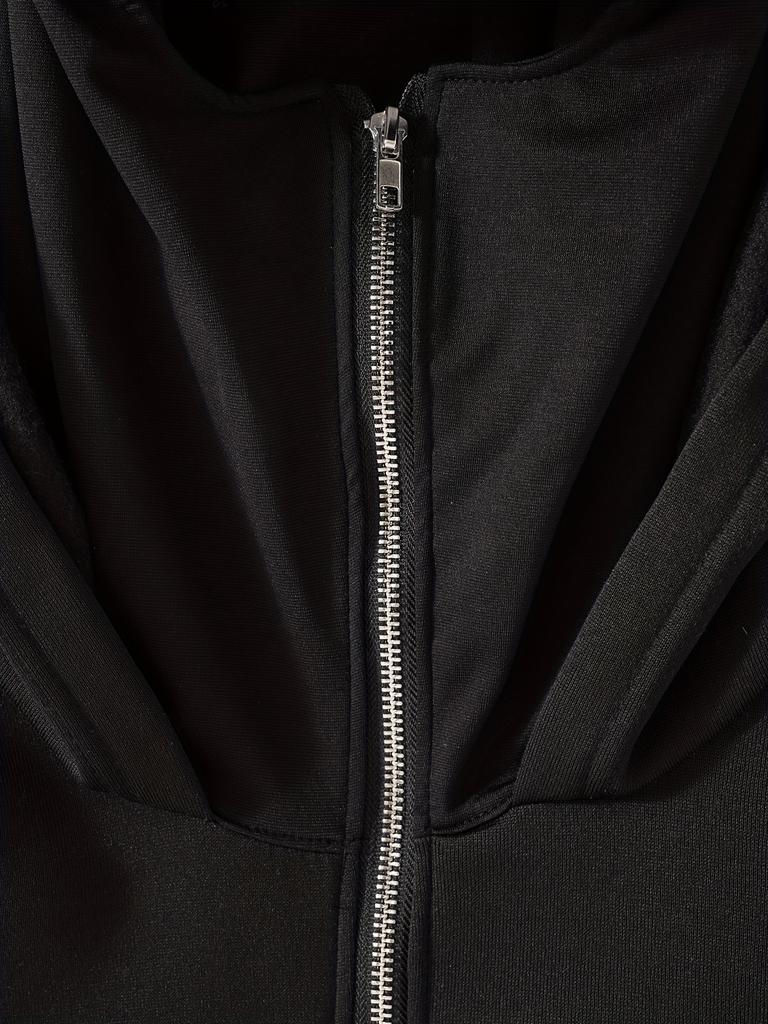 Hooded Zipper Sweatshirt and Pants Set - Double Hooded Hoodie Zipper Triangle Printed Zipper Hoodie Casual Cool Coat for Men and Women