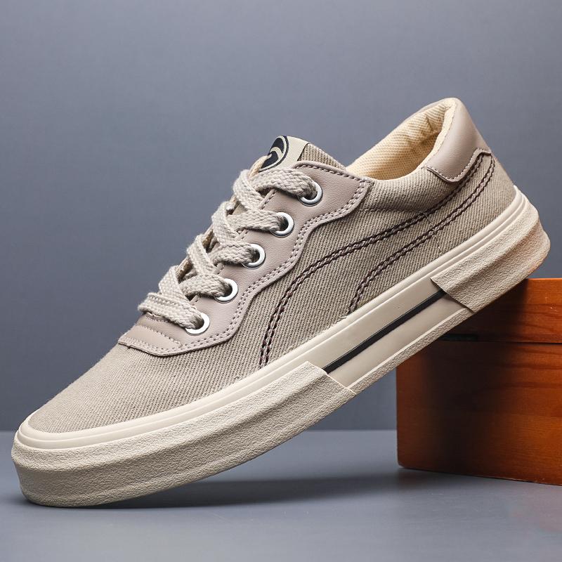 Fashion New Men's Shoes Canvas Spring Leisure Anti-slip Driver Work Fashion Lightweight Breathable Lace Up Men Canvas Shoes SS25833