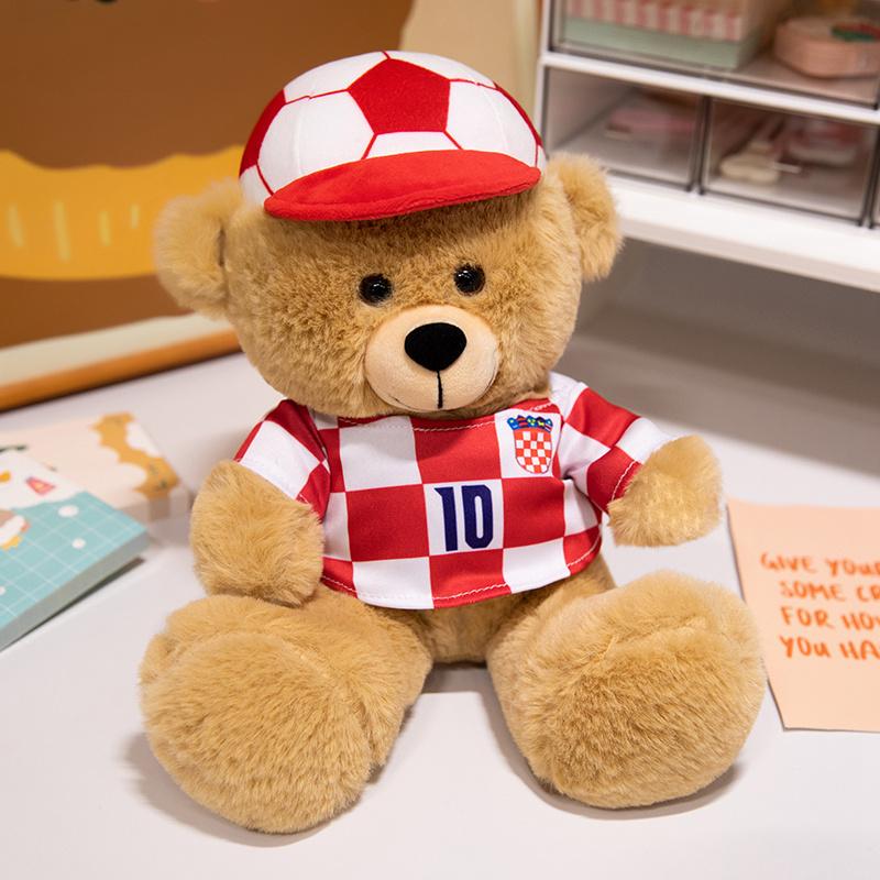 Jersey Bear Plush Football Basketball Toy Cool Sports Shirt Hat Soft Doll Stuffed Doll  Valentine's Day Birthday Gifts