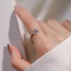 S925 Sterling Silver Blue Butterfly Open Ring: Women's Fashionable High-End Index Finger Accessory