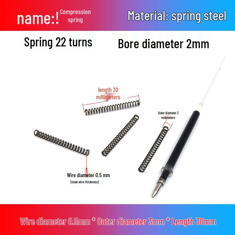 0.5mm Diameter Spring Steel Compression Spring for Precision Experiments and Miniature Helmet