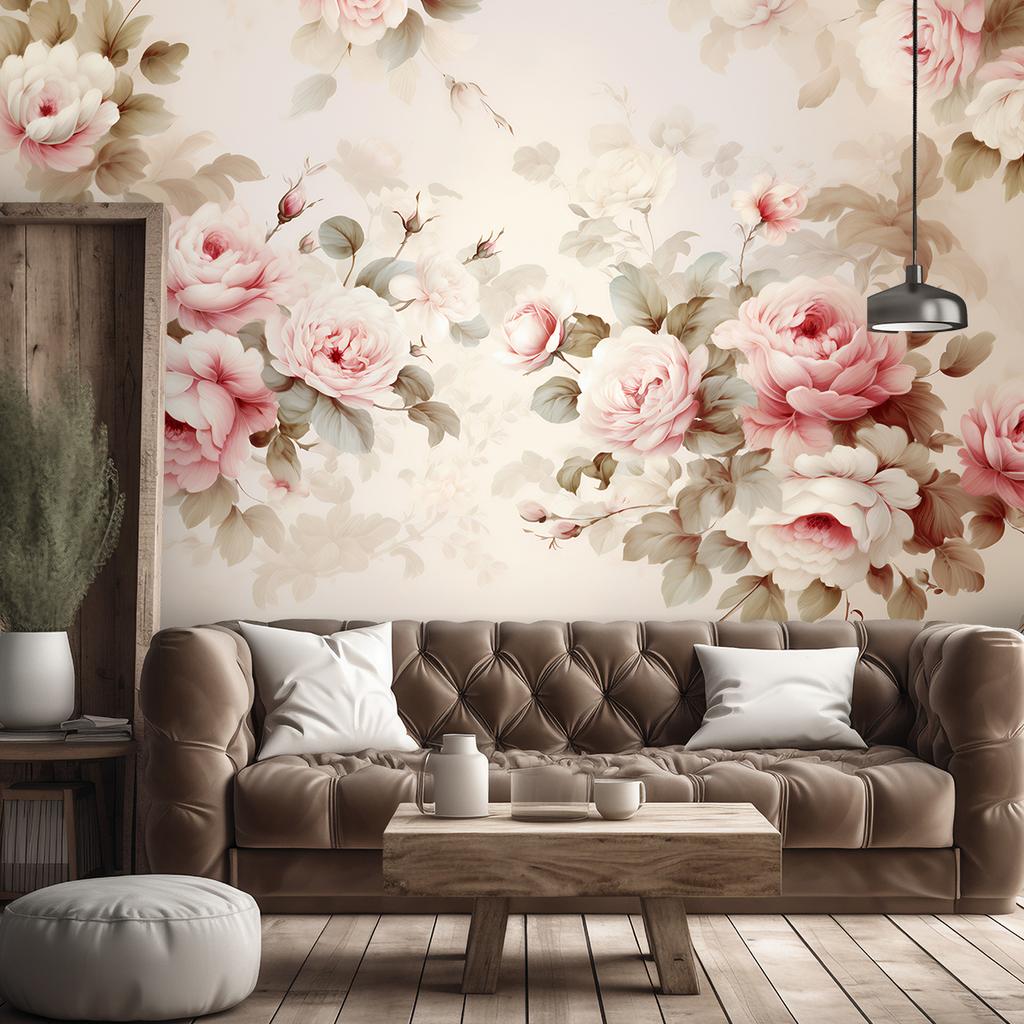Carta da parati Shabby Chic rose