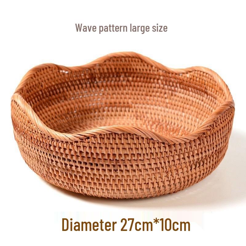 Vietnamese Handmade Woven Autumn Vine Basket for Snacks, Fruit, or Candy - Perfect for Living Room or Coffee Table.