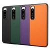 For Sony Xperia 5 IV 5G Phone Case Leather Coated PC+TPU Calf Texture Phone Cover