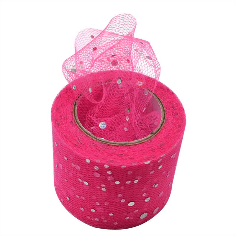 25Yards Baby Shower Glitter Sequin Tulle Roll Fabric Spool Tutu Party Birthday Gift Wedding Decoration Favors Event Supplies