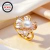 Natural Freshwater Pearl Rings For Women Fashion Female Ring Pearl Jewelry Adjustable Ring