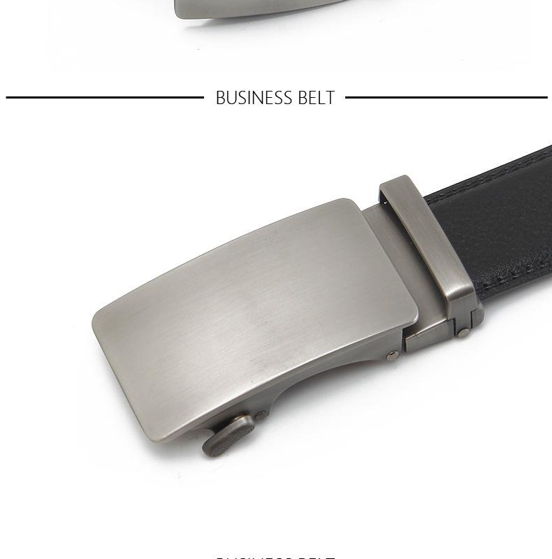 Men's Genuine Leather Automatic Buckle Belt - Versatile Two-Layer Cowhide for Middle-Aged and Young Fashion.