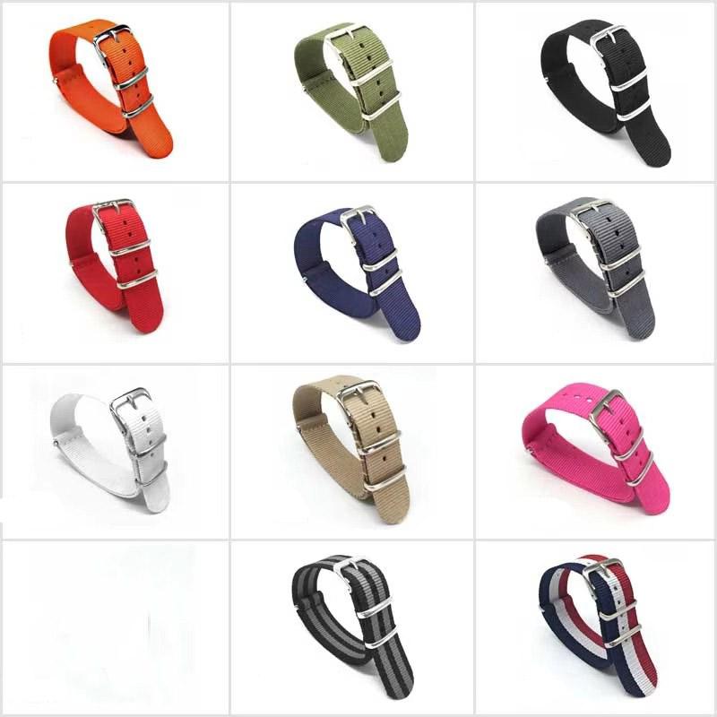Sport Nylon Watch Band for Women&Men Watch Strap 18mm 20mm 22mm Army Sport Strap Fabric Nylon Watchband Buckle Belt