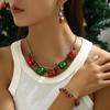 Earrings Christmas Bell Jewelry Set Necklace Xmas Clavicle Chain Fashion   Women