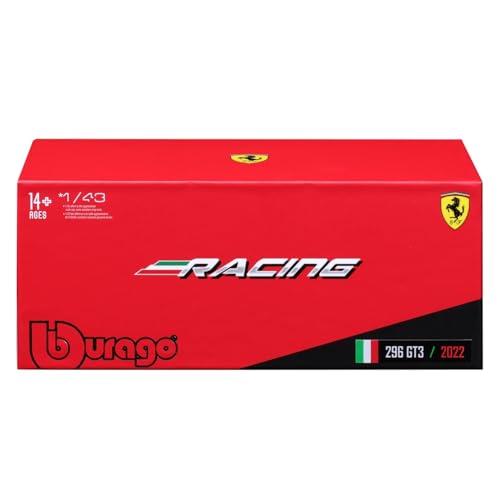 Bburago 1/43 Scale Ferrari 296 GT3 2023 Red / Race Sports Car Diecast Model Car Finished Product 18-36313
