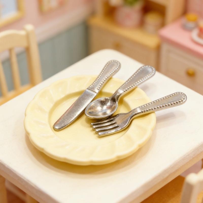 Miniature Cutlery Set Model Figure For 1/12 Doll House Landscape Accessories Detailed Realistic Kitchen Decoration Items