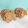 Wooden Trivet Coaster Set Creative Animal-Shaped Heat-Resistant Placemats for Cups Pots Stackable Versatile Desk Decor for Home Kitchen Outdoor Dining