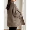 High-end Color Plaid Woolen Jacket Women's Clothing Autumn and Winter New Foreign Style Age-reducing and Thin Top