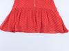 European Spring 2026 Women's Red Polka Dot Short Sleeve Dress