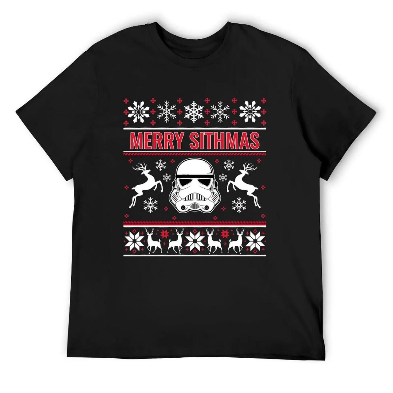 Merry Sithmas Ugly Christmas Sweater T-Shirt Funny t-shirts oversized graphic tee tshirts personalised mens fashion S