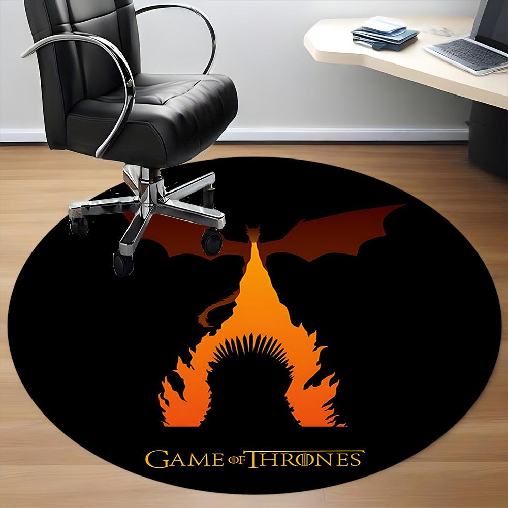 1 Stück Game of Thrones Büro Runder Teppich, Unter Bürostühlen Schlafzimmer Wohnzimmer Heimdekoration a0926083