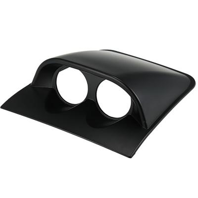 2-in-1 Dual-Dial Dashboard Mount – 52mm Gauge Holder For 2 Gauges – Carbon Fiber & Solid Black – ABS, Scratch-Resistant – Universal Car Accessory