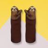 3D Animal Knitted Socks Handmade Sloth Highland Cow Doll Crew Socks Cute Warm Thick Floor Socks Gift for Birthday Festival