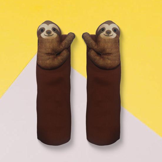 3D Animal Knitted Socks Handmade Sloth Highland Cow Doll Crew Socks Cute Warm Thick Floor Socks Gift for Birthday Festival