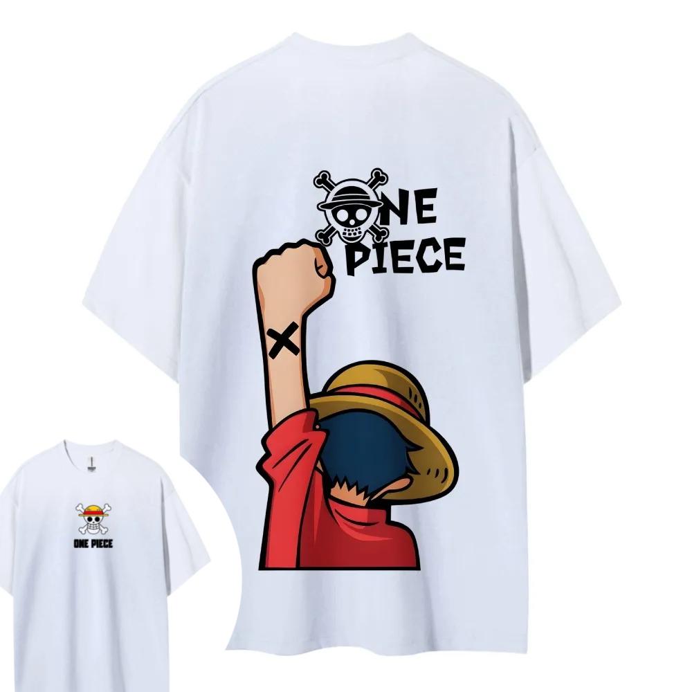 ONE PIECE Luffy Shortsleeved Mens and Womens Same Style Comfortable Shortsleeved Couples Casual Shortsleeved Popular Top