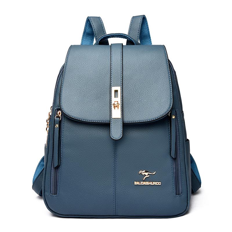 2025 Women's Versatile Korean Style Soft Leather Backpack - Large Capacity, Simple Design