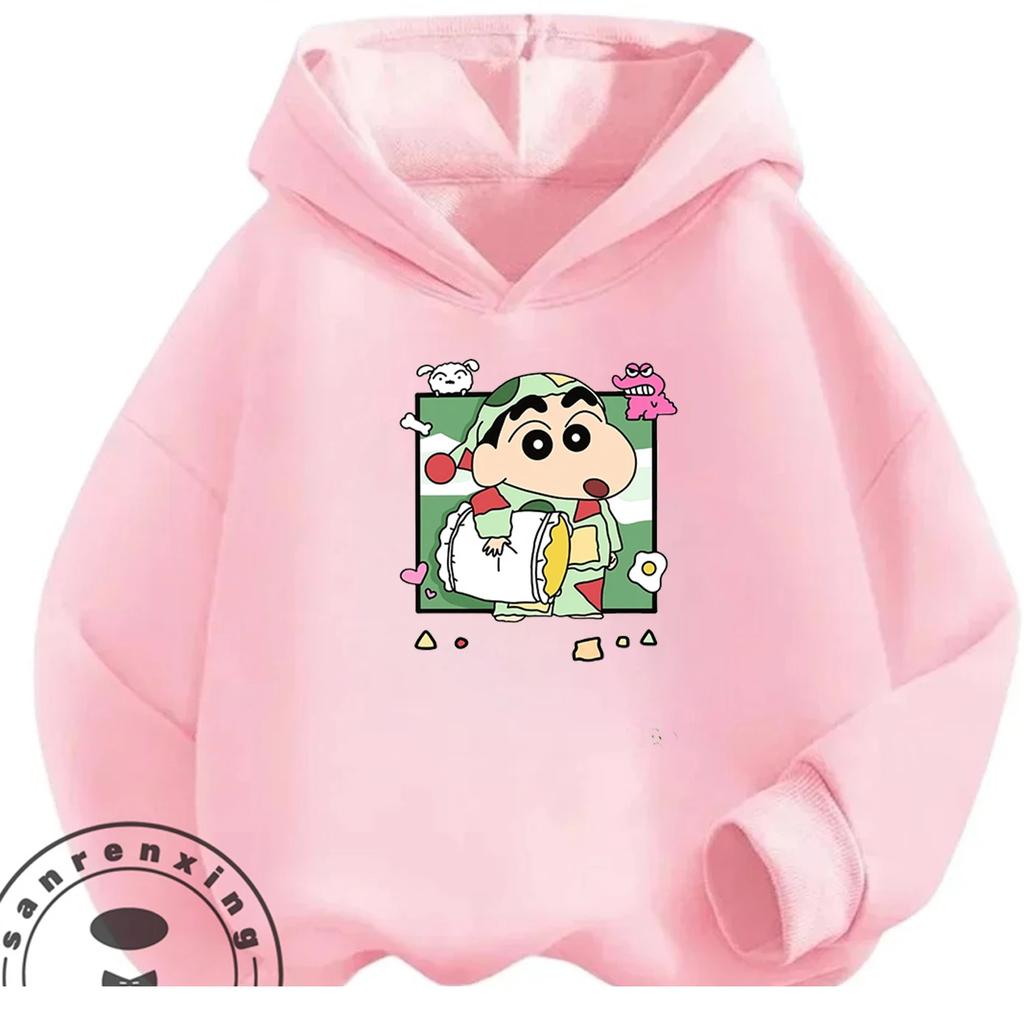 Trendy Street Style Hoodie Kawaii Cartoon Print Casual Outdoor Children Tops Crayon Shin Chan 3 14