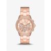 Oversized Bryn Pavé Rose Gold-Tone Watch MK7200