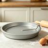 Non-Stick Round Stainless Steel Baking Pan 9-Inch Cake Mold with Metal Spatula Heat-Resistant Essential Kitchen Tool for Pizza Pie Cheesecake