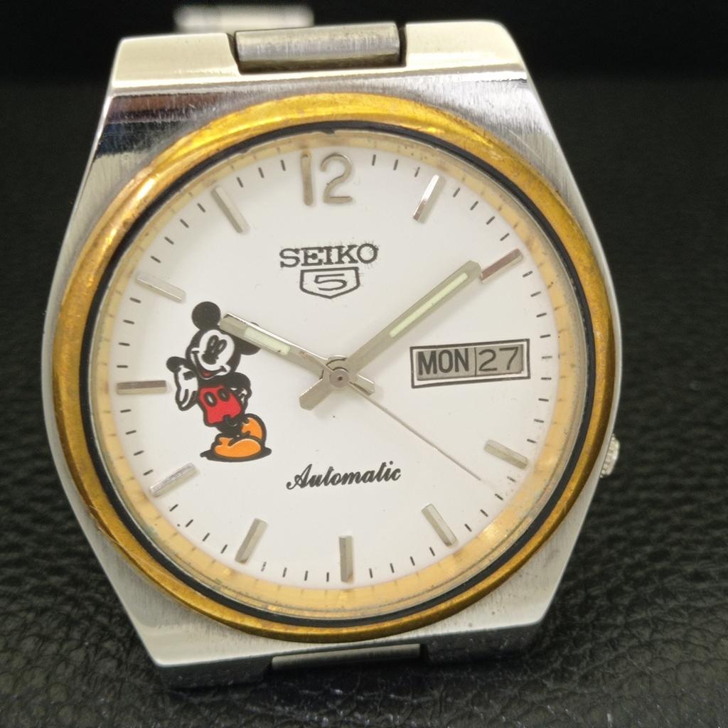 GENUINE VINTAGE SEIKO 5 AUTOMATIC 7009A JAPAN MENS WHITE DIAL WATCH a701680-5