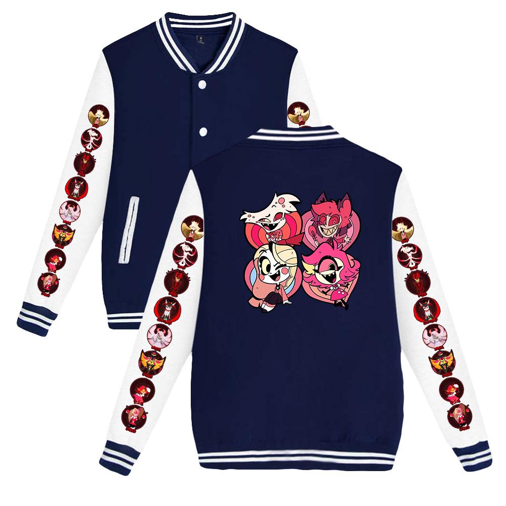 Women Men's Jackets Jacket Hazbin Hotel Baseball Jacket Oversize Hip Hop Outerwear for College Couples Clothing Custom
