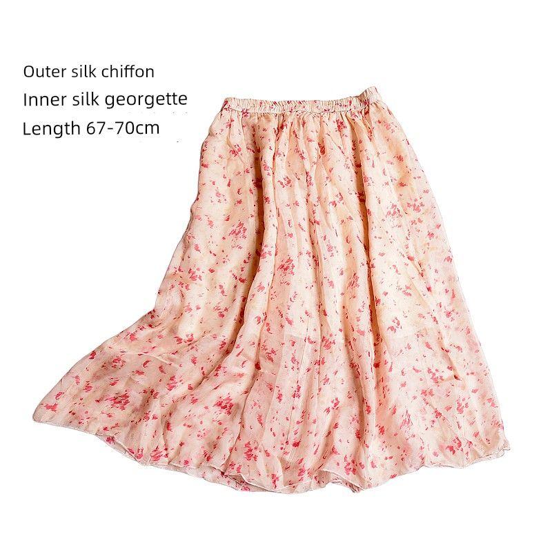 

Шелковое платье А-силуэта с цветочным леопардовым принтом Pink Size Reference Picture Description