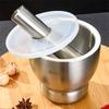 1pc Heavy Duty 304 Stainless Steel Manual Herb , Spice Grinder , Double Layer Thickened Design with Central Pestle ,Bowl, Non Slip Base for Garlic