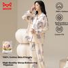 iiOW 100% Cotton Woen' Spring Autun Long Sleeve Pajaa Set Cardigan Sweet Hoewear