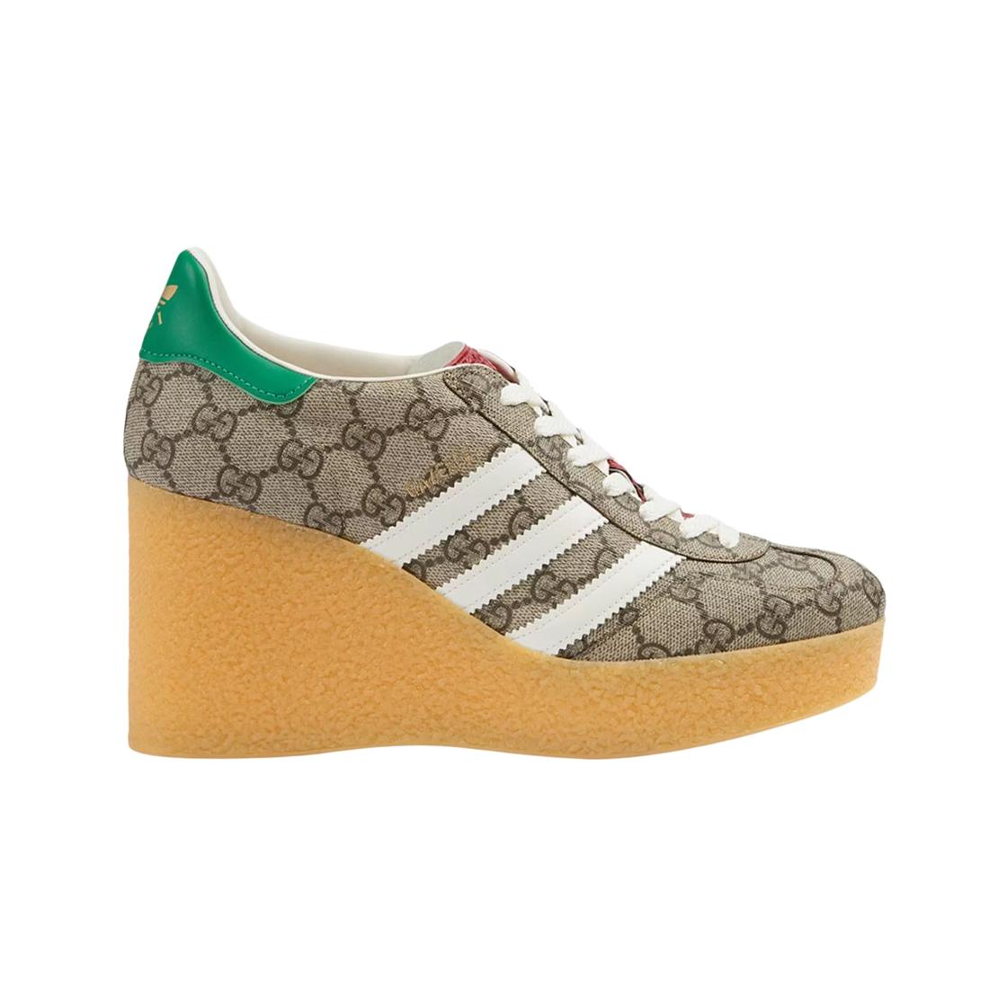 

(w) Gucci X Adidas Wedge Gazelle Sneaker Beige Ebony Gg Supreme Canvas UK 5