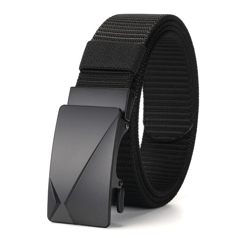 New Canvas Belt Men's Versatile Casual Outdoor Nylon Tactical Belt Middle-aged and Young Automatic Buckle Belt Men