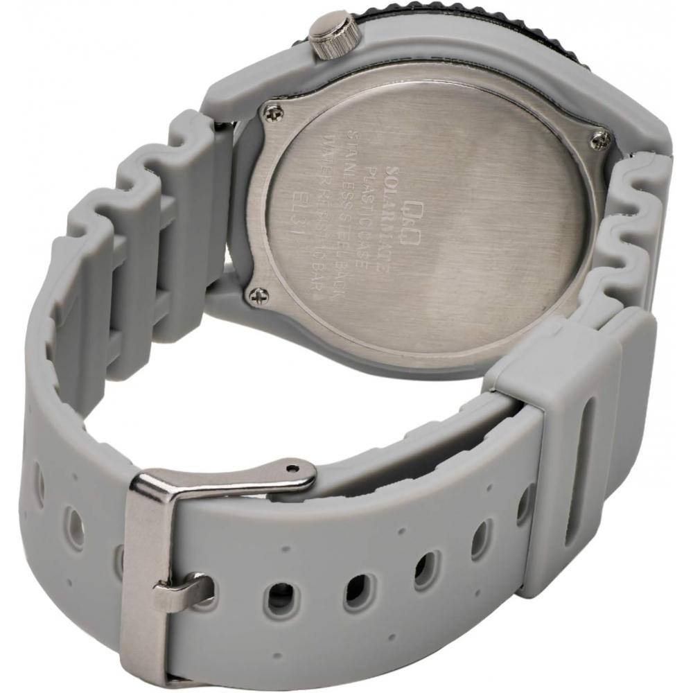 [citizen Q A] Solar Watch  10 Atm  Waterproof  Analog Urethane Strap  H064 002  Men S  Gray  Silver