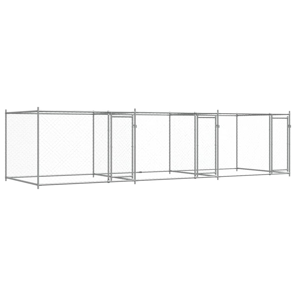 Vidaxl Dog Cage, With Door, Grey, 6X2X1.5 M, Steel