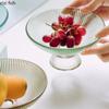 Transparent Glass Fruit Plate Round Shape Tall Feet Glass Bowl Fruit Salad Bowl Snack Tray Dish Dessert Plate Decorative Plates