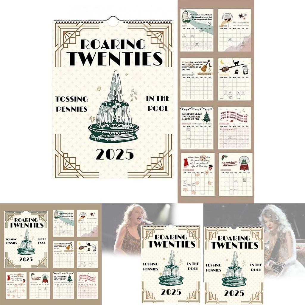 Elegant 20-talskalender 2025 Pappersdesign För Modern Hem- Och Kontorsinredning