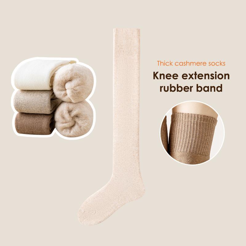 Winter Warm Long Socks Tube Thick High Tube Over Knee Knee-Length Hosiery Socks Terry Solid Color Women Thicken Calf Socking
