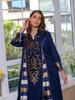 AB052 Women's Embroidered Striped Abaya - Middle East Arabic Muslim Robe