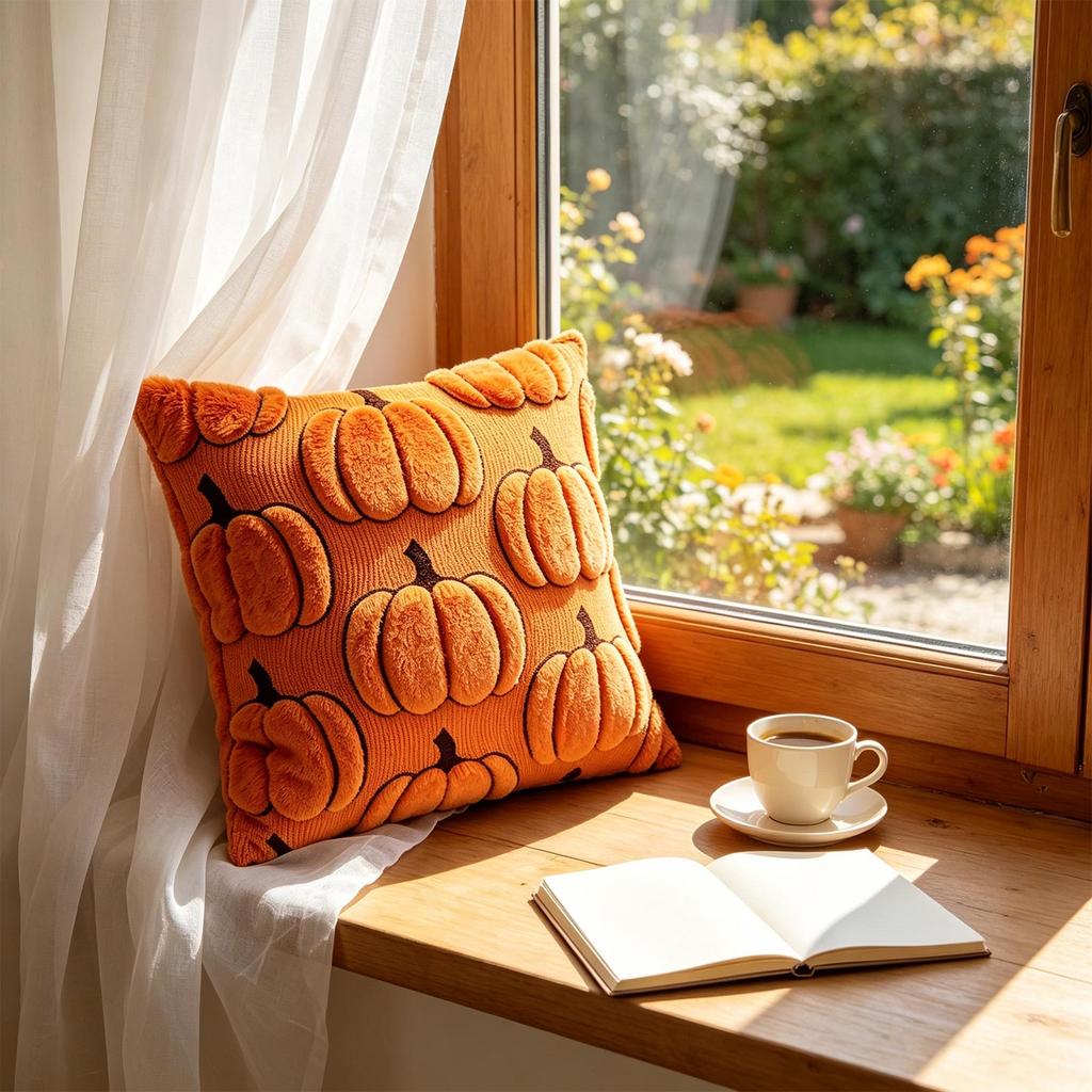 Pumpkin Plush 45 cm Halloween Decorative Throw for Couch Sofa Bedroom Fall Decor