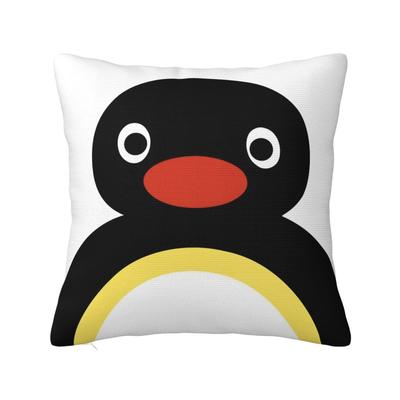Noot Noot Pingu quadratische Kissenbezüge Niedliche Cartoon-Kissenhülle Neuheit mit Reißverschluss Dekor Kissenbezug für Sitz 45*45cm