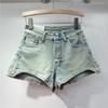 Nuovi pantaloncini di jeans estivi stile Spice Girl da donna, vita alta americana, sollevamento fianchi, sottili, a forma di A, gamba larga, hot pants