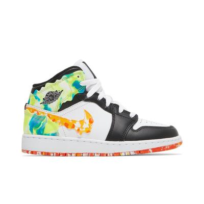 Air 1 Mid SE Grade School 'Drip' (Unisex) Schwarze / Team Orange / Kumquat / Weiße Kinder-Basketballschuhe DJ6563 038