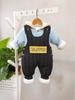 Winter Baby Set: Thick Cotton Overalls & Fashionable Newborn Cartoon Two-piece