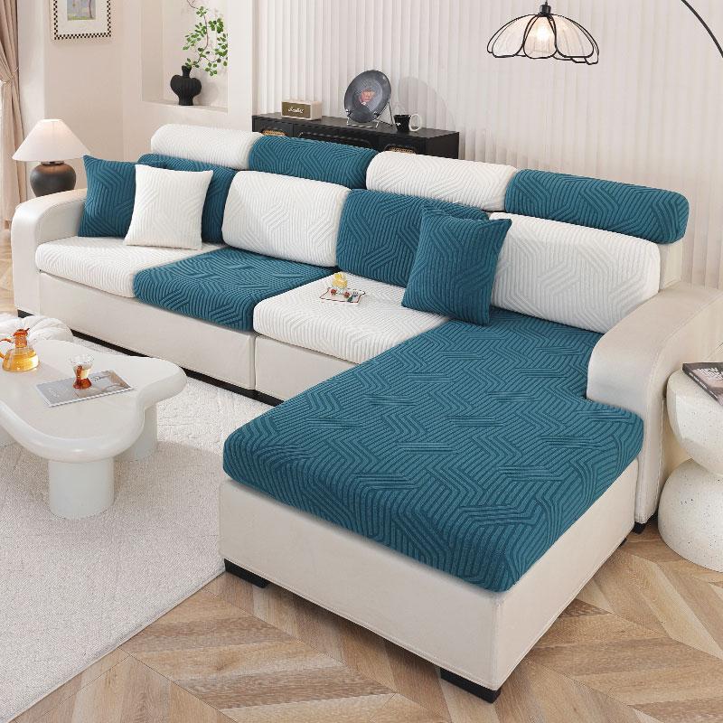 Lanmolife Verdickter Jacquard Sofa Sitzbezug Spandex Staubdicht Elastische Sofaüberwürfe Abnehmbare Reinigung Möbel Schutzhülle