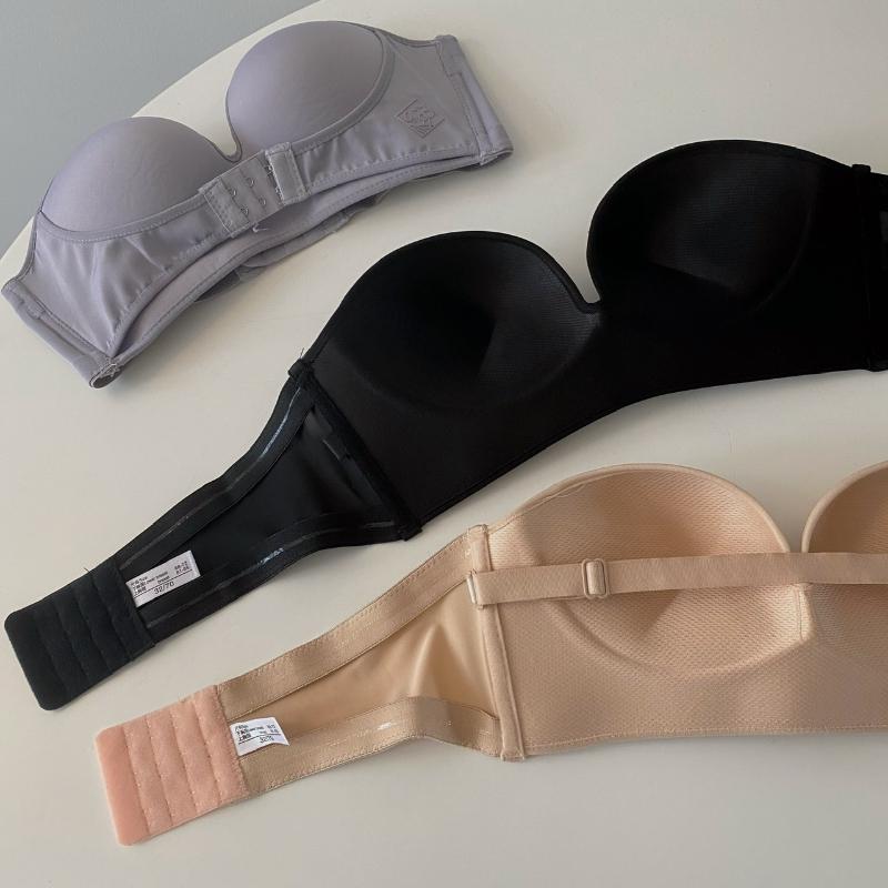 3/4 Cup Strapless Bra Women's Invisible Push-up Bra Anti-sagging No Steel Ring Underwear Beautiful Back Lingerie